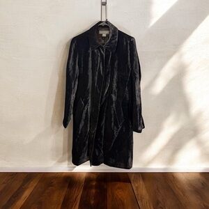 Vtg Full Length Black Crush Velvet Whimsy Goth Banana Republic Cloak Jacket Lrg